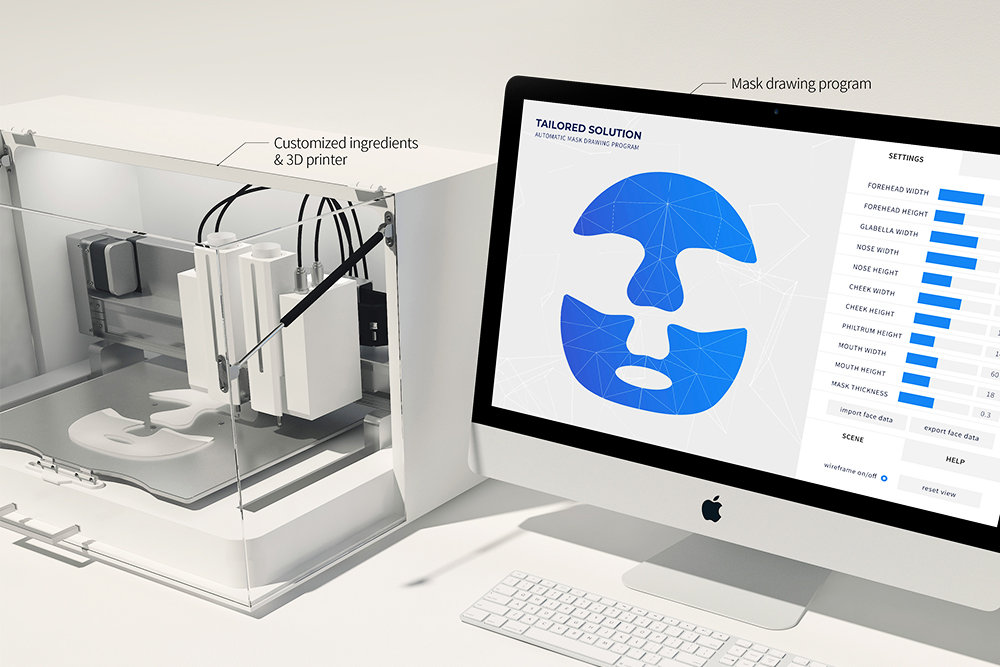 オーダーメイド型マスクパック3Dプリント技術